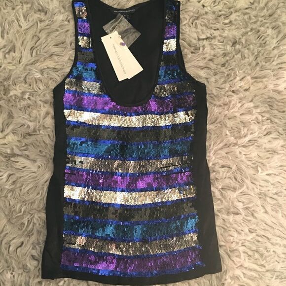 FRENCH Connection Sequined Tank Top NEW - Picture 2 of 9